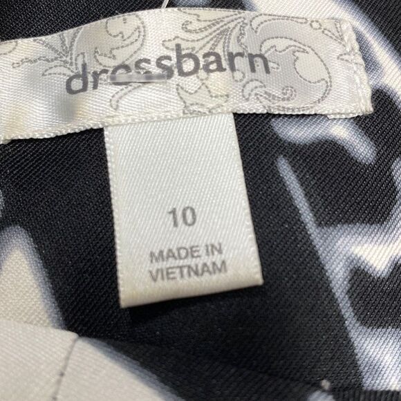 Dress Barn Black & Off White Sleeveless Dress Size 10 - Picture 5 of 7